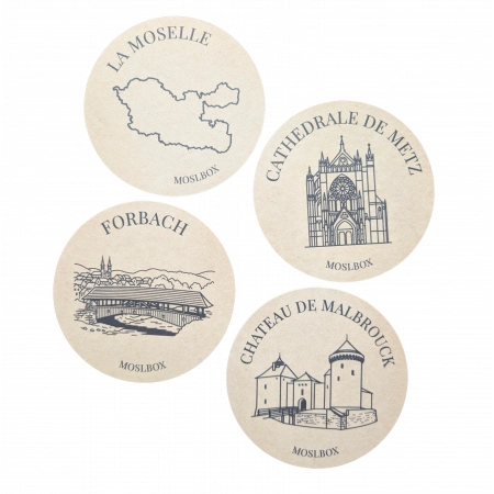 Lot de 4 sous-verres Moselle