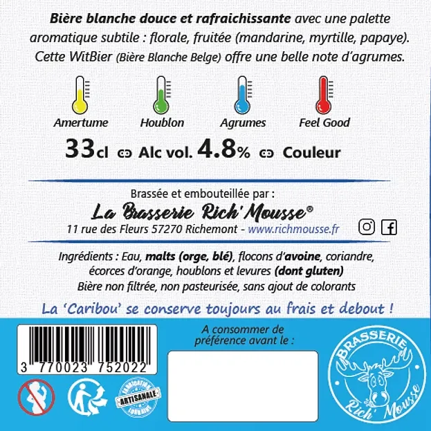 Bière Blanche « Une Caribou ou rien du tout ! » – Image 3