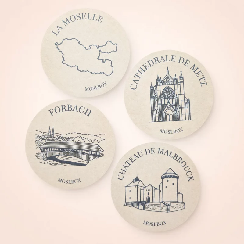 Lot de 4 sous-verres Moselle